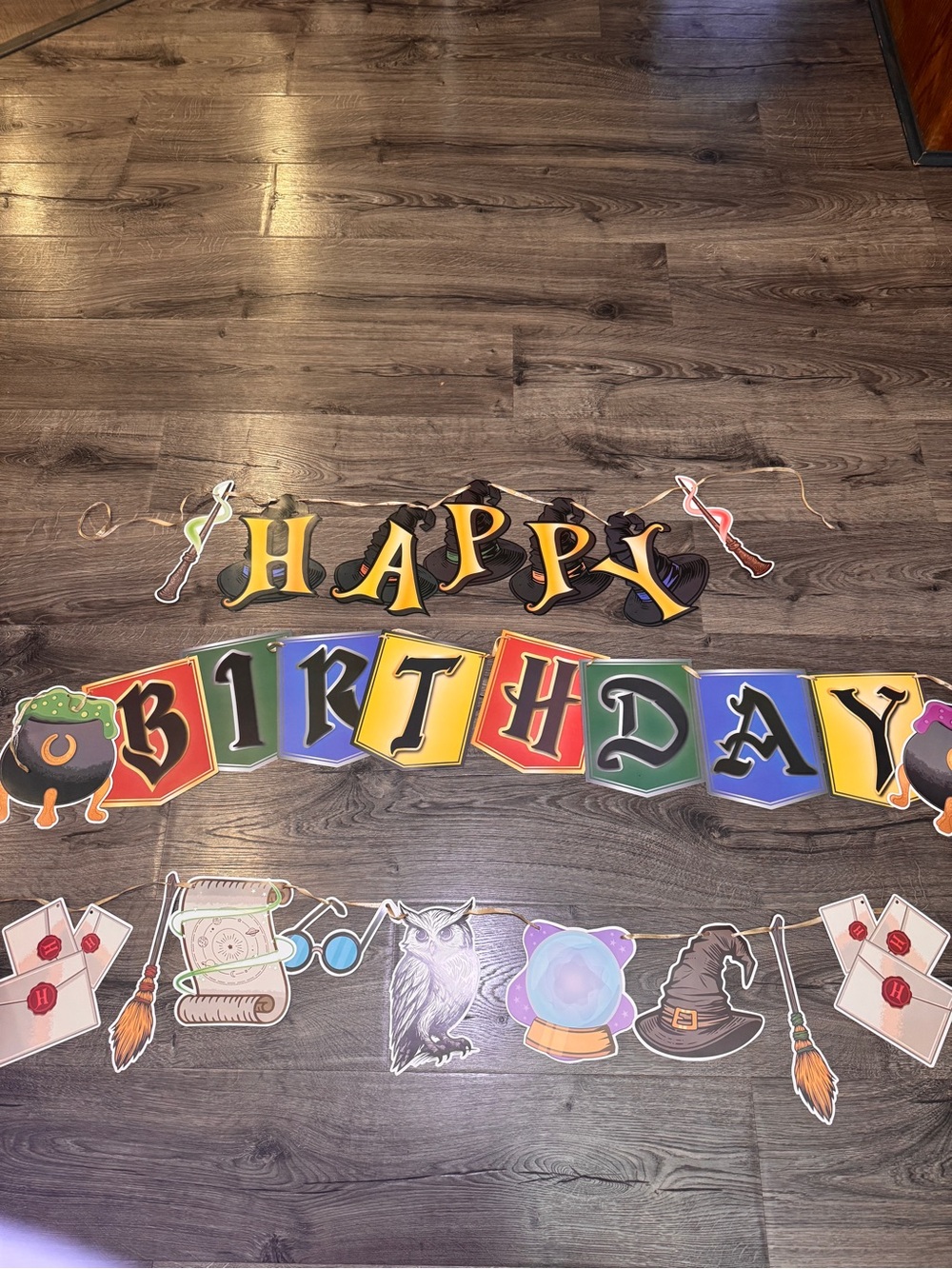 Happy Birthday Harry Potter Wizard Theme Banner Garland